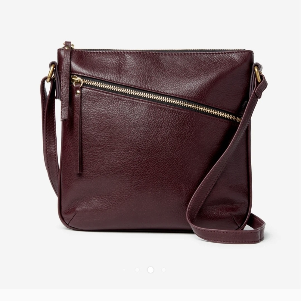 Chic Leather Crossbody Bag Mulberry Color